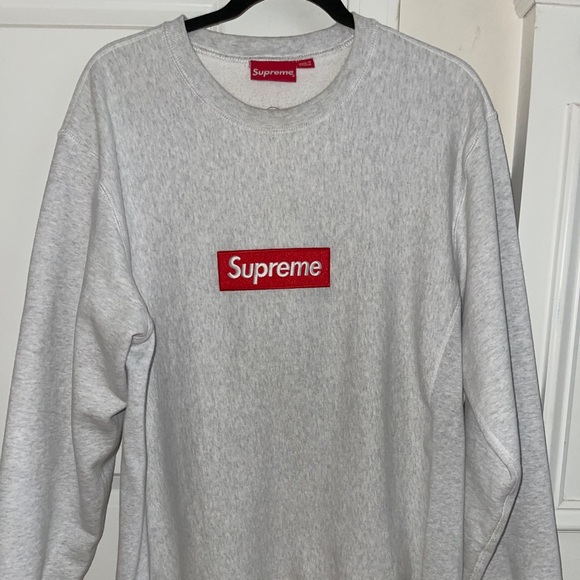 box logo crew neck 2022 gray L 1番人気 Supreme Box Logo Crewneck 2022 M